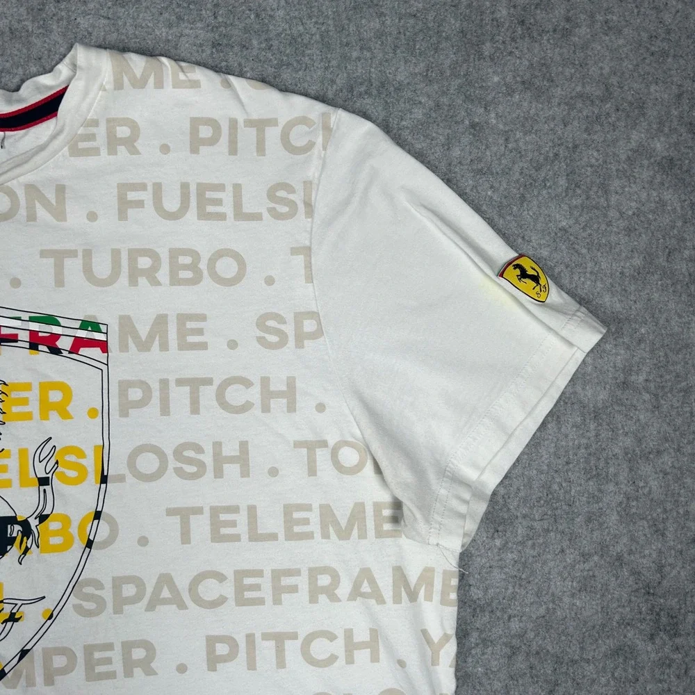 Puma Ferrari T Shirt Mens XXL White Scuderia Racing all over Graphic - Picture 9 of 16
